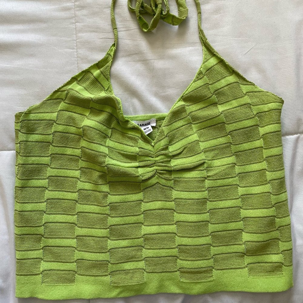 Garage green halter top in size medium